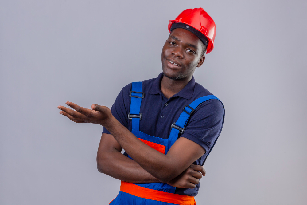 Temp staff in Ghana dressed in full PPE.