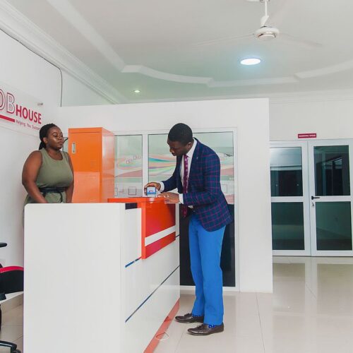 front desk of an office in Ghana